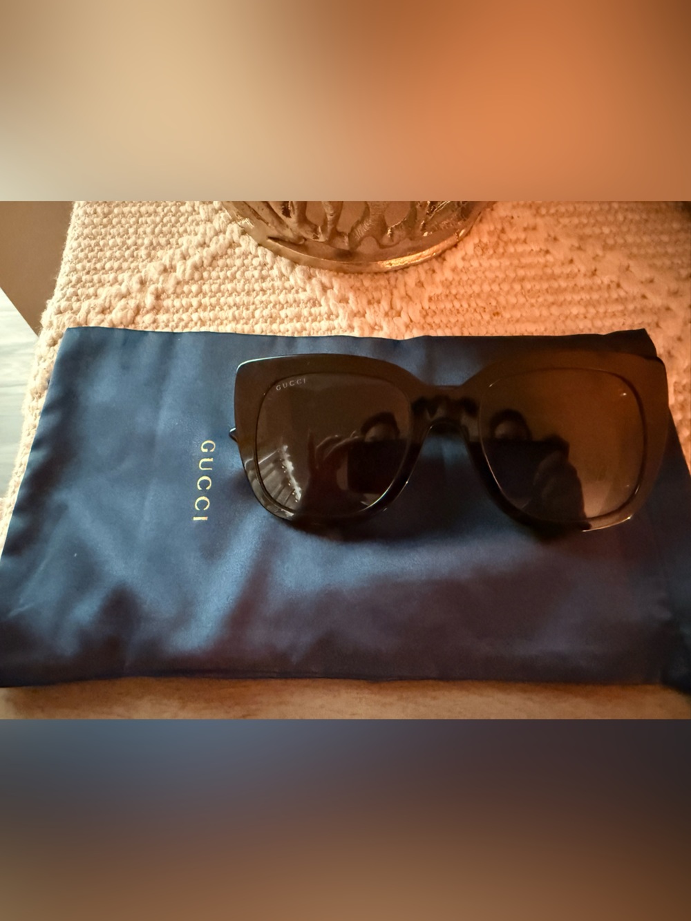 Gucci Black Sunglasses with Navy Case